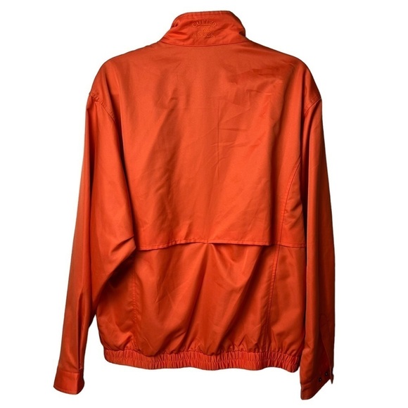 SYRACUSE + CUTTER & BUCK Golf Jacket Orange Lightweight Spring Full Zip Pocket L - Picture 5 of 8